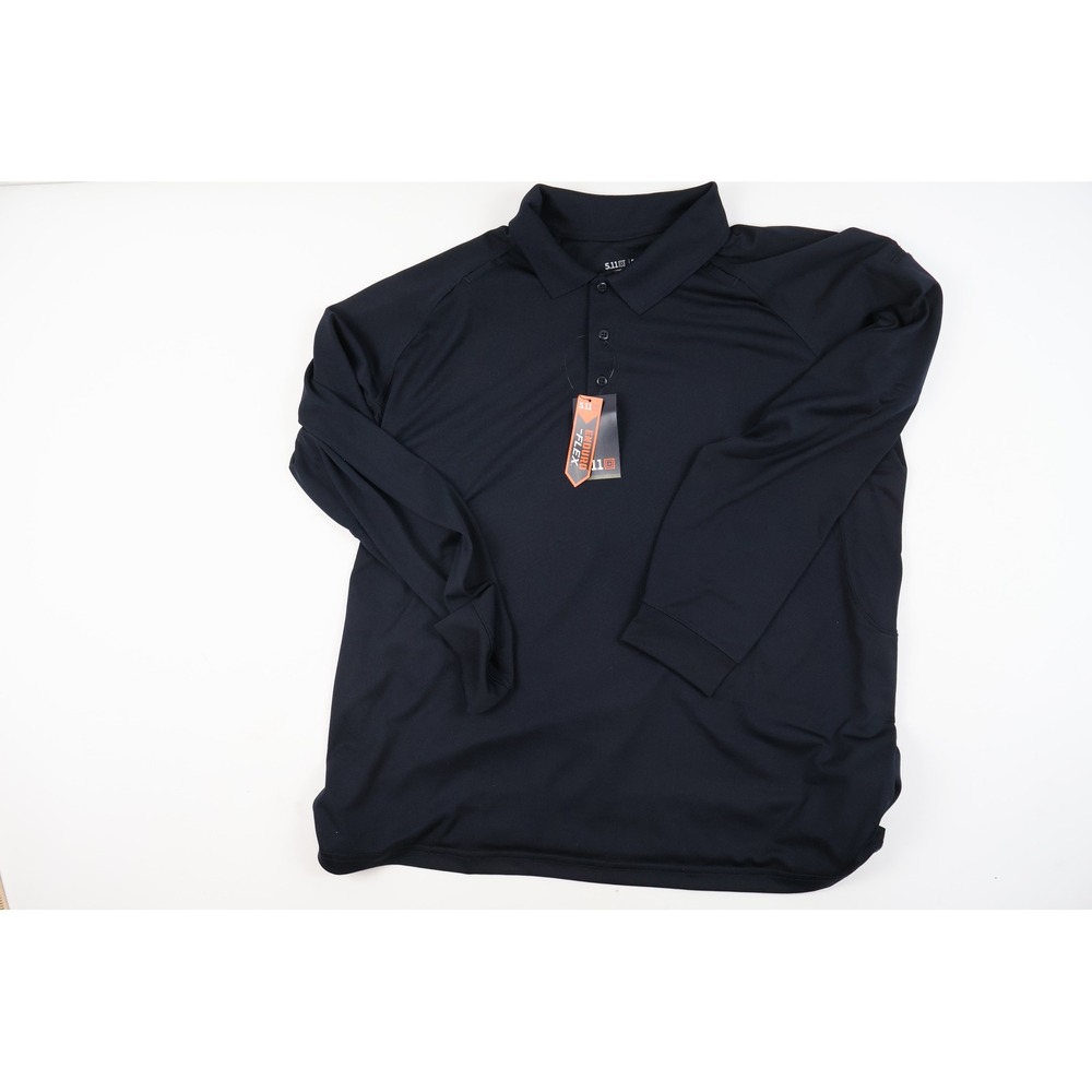 5.11 Tactical Performance Long Sleeve Polo Dark Navy Solid 2XL NWT 72049